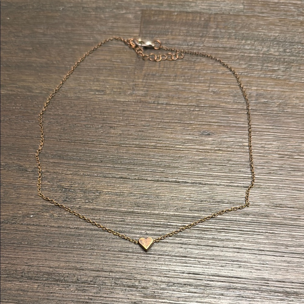 Brass choker with heart